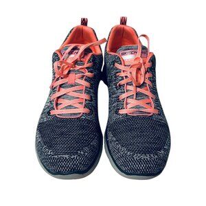 Skechers Grey and Pink Flex Appeal 2.0 High Energy Sneakers